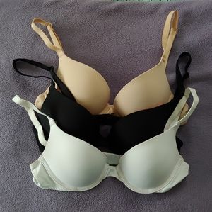 Three 32A PINK Push-Up Bras (Bundle)